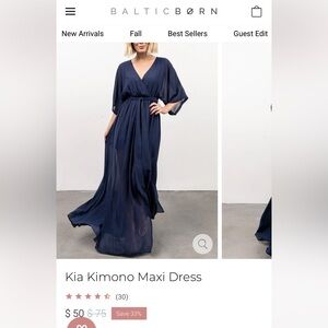 Navy Kia Kimono Dress by Baltic Born